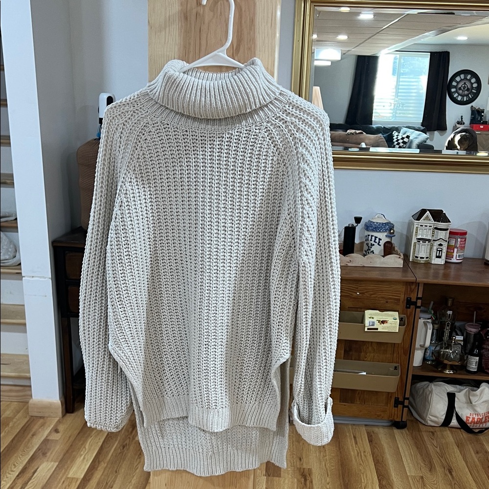SHEIN Cream Knit Turtleneck Sweater